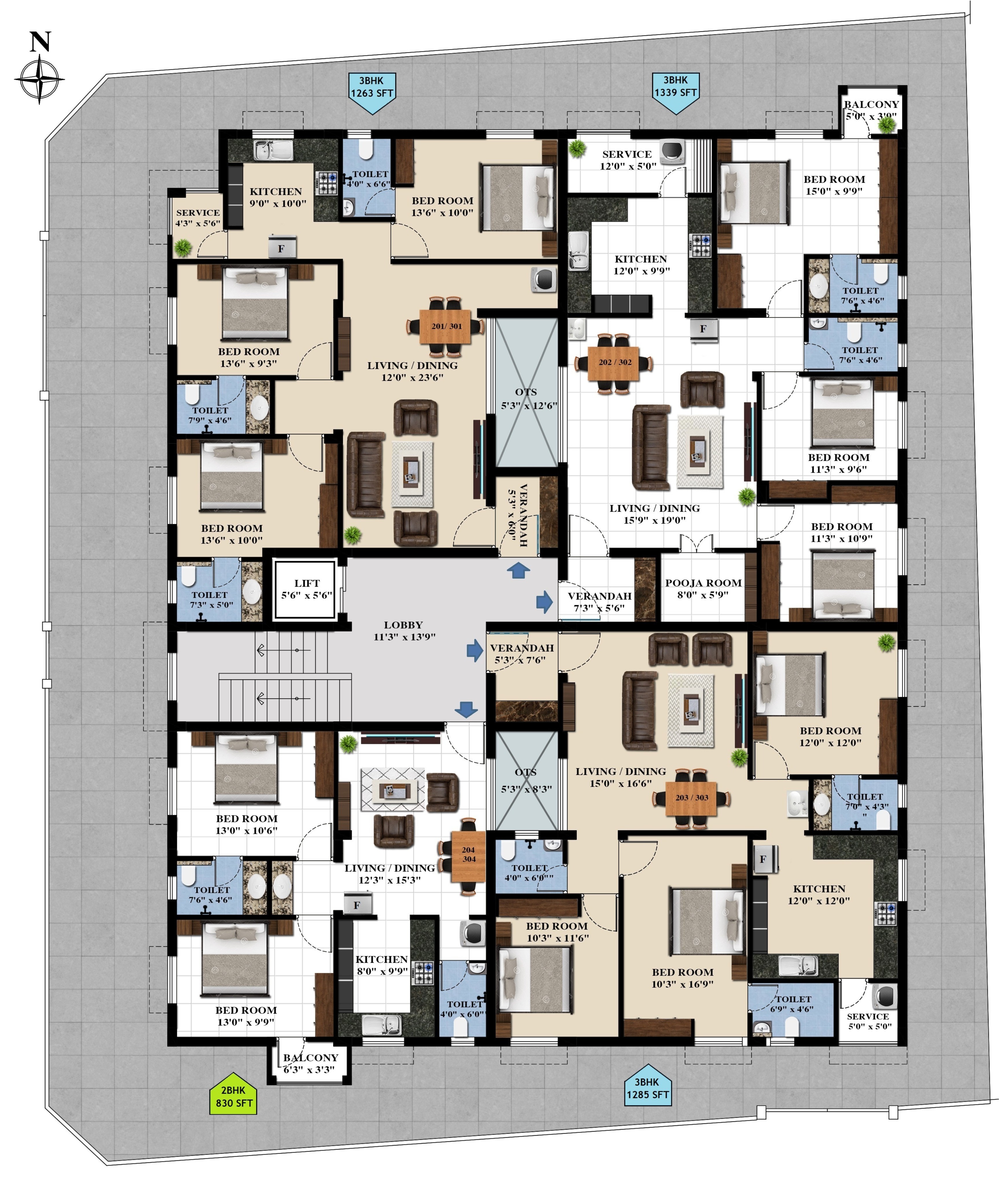 First and second floor-plan